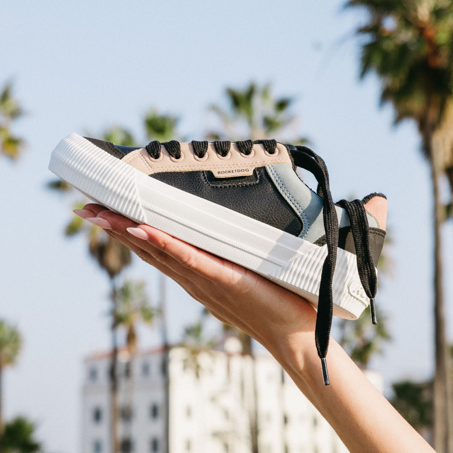 Cheery Black Color Block Sneaker - Image 2