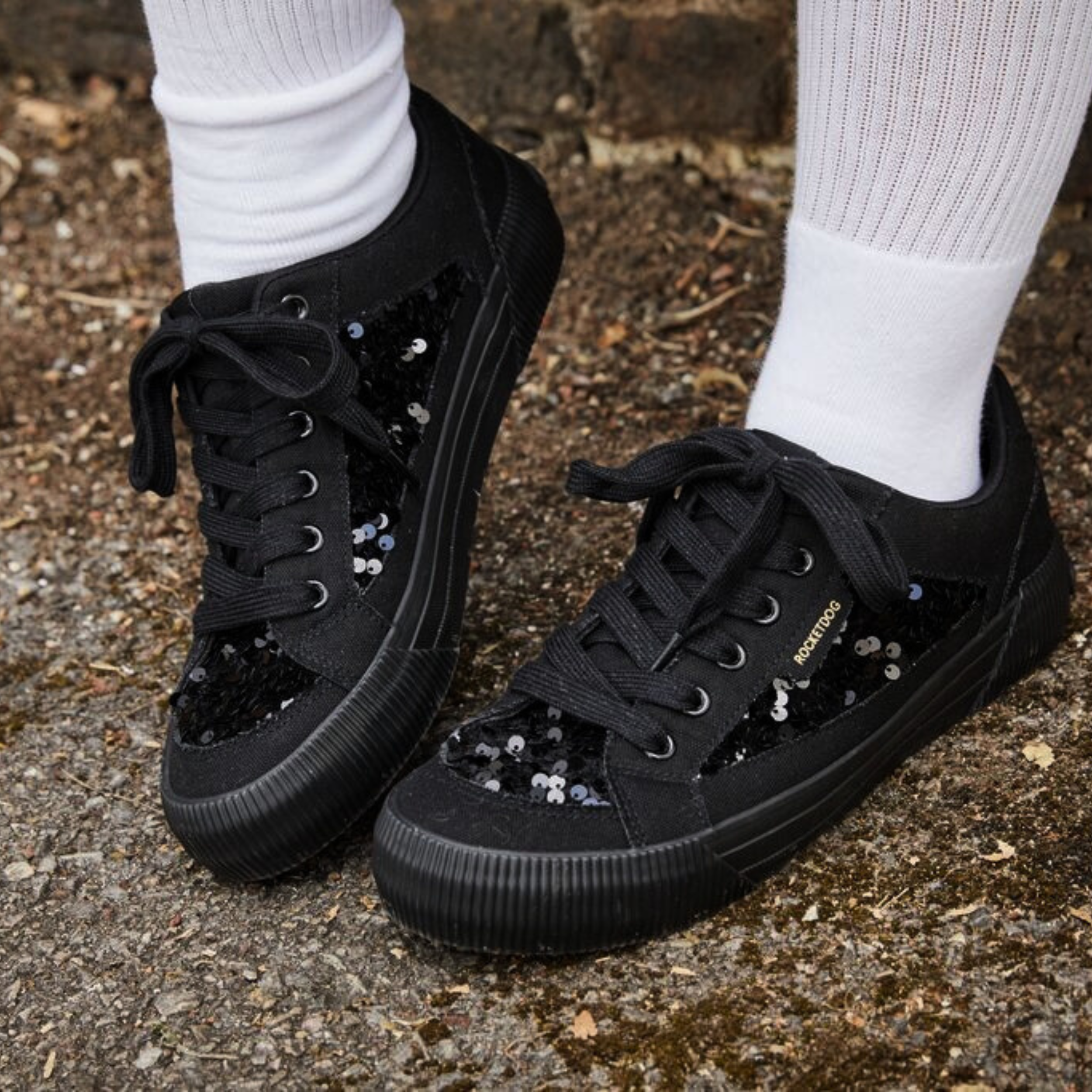 Cheery Black Sequin Sneaker - Image 2