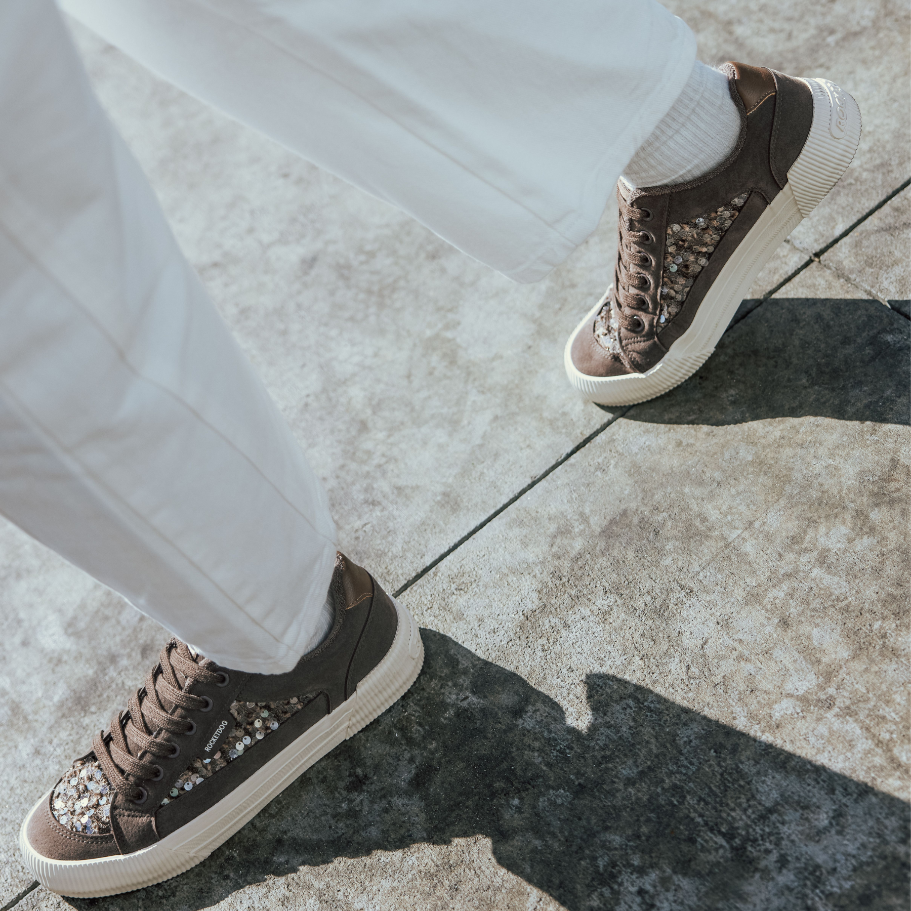 Cheery Brown Sequin Sneaker - Image 2
