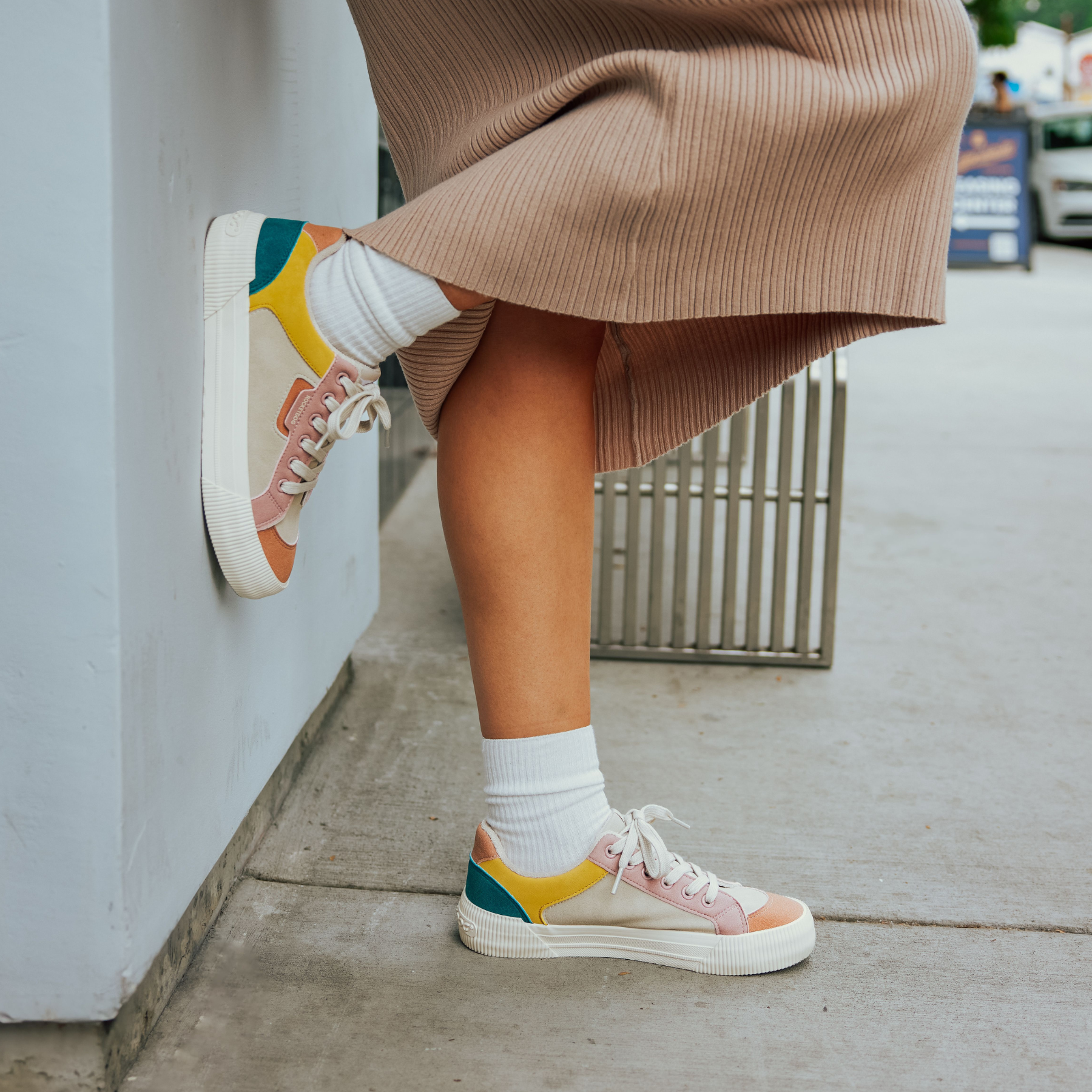Cheery Natural Pastel Color Block Sneaker - Image 2