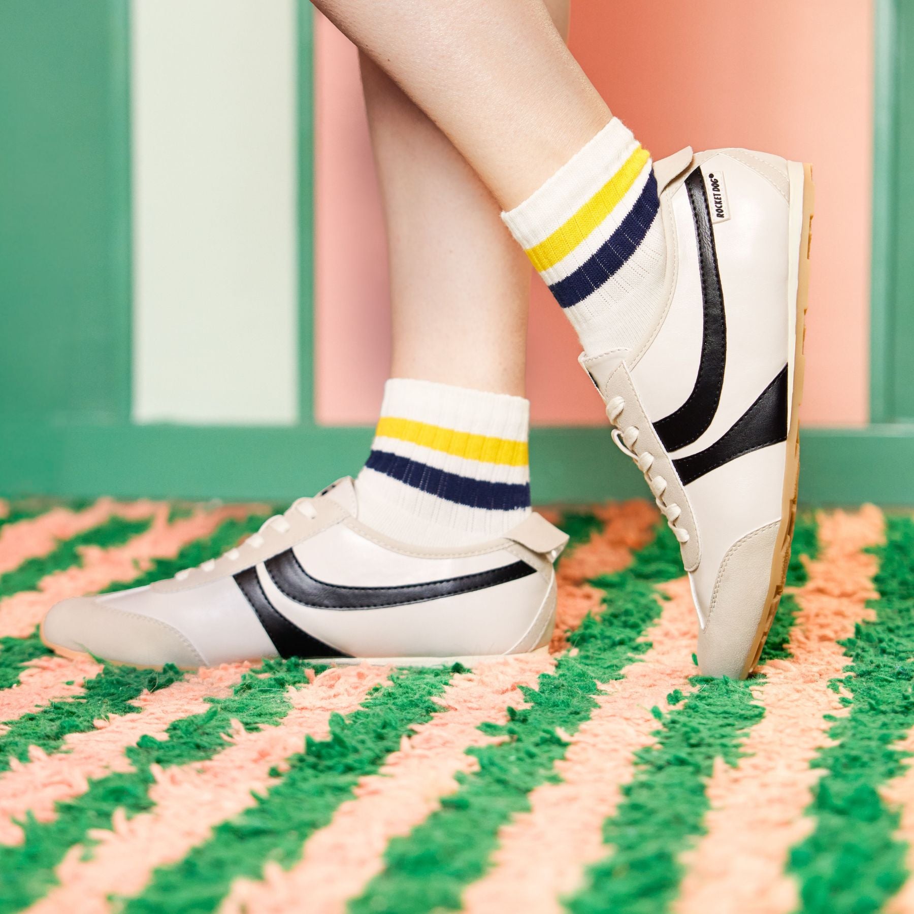 Destin Off White and Black Sneakers - Image 2
