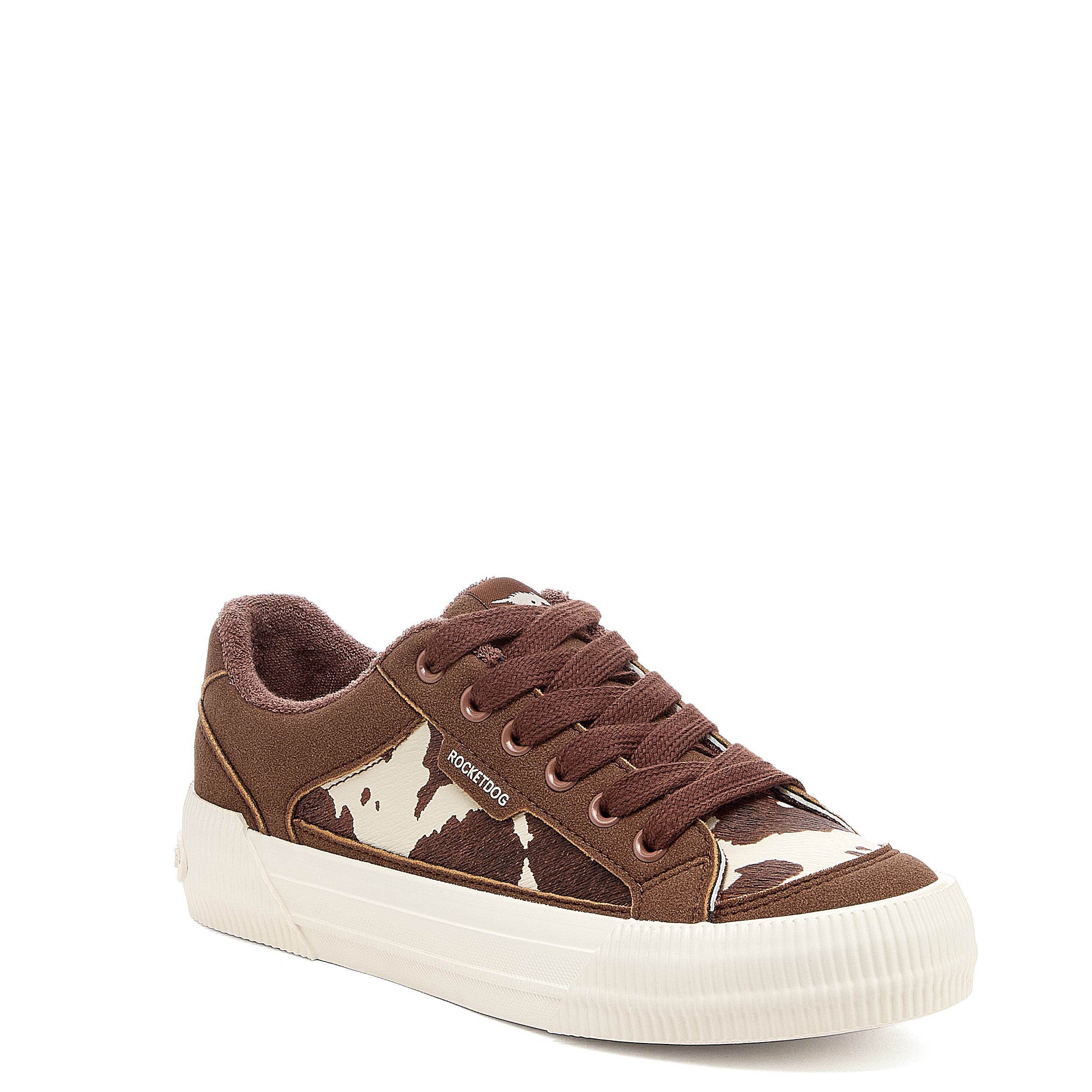 Cheery Brown Cow Print Sneakers - Image 3