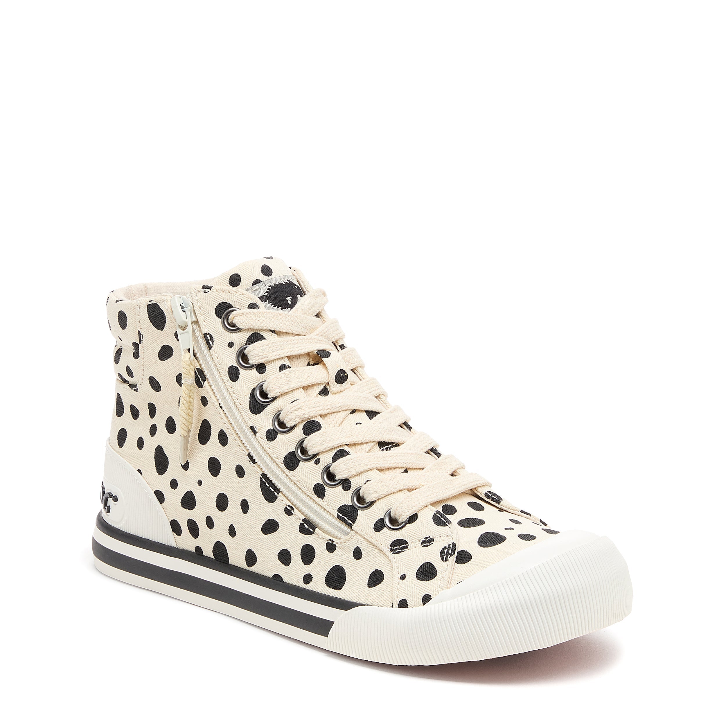 Jazzin Off White Spotty High-top Sneakers - Image 4